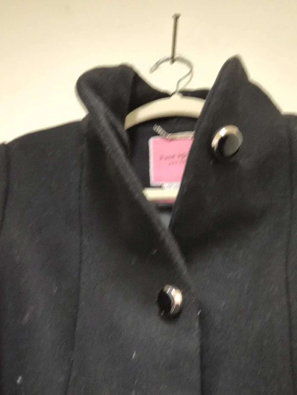 kate spade Black Long Wool Belted Trench Coat Size XXS